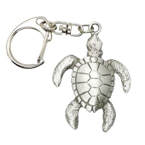Pewter Turtle Swimming Key Ring - 1653KP - Click Image to Close
